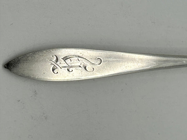 Lettuce Fork. Towle Sterling Silver Lafayette Pattern. H monogram. 9 7/8"