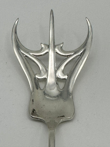 Lettuce Fork. Towle Sterling Silver Lafayette Pattern. H monogram. 9 7/8"