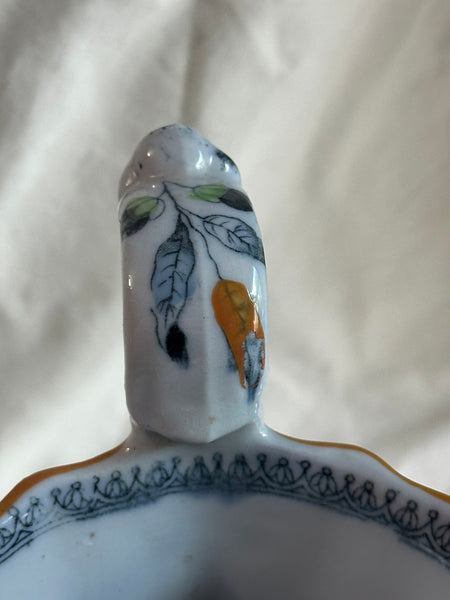 Water Pitcher. Masons Ironstone Colorful Birds and Flowers. Circa 1825. 7 1/4"
