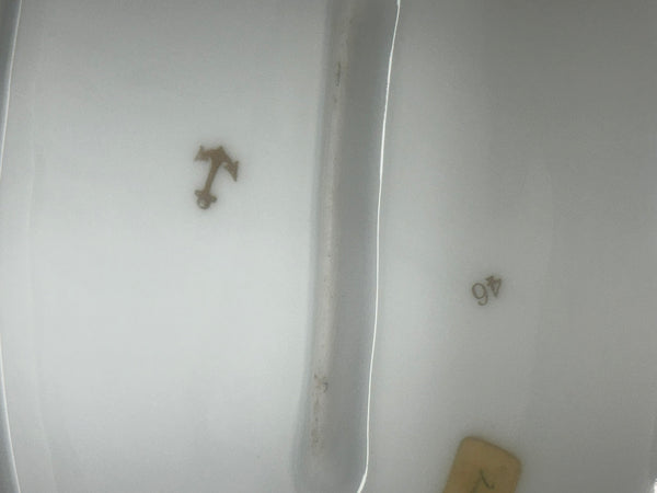 Pair of Oval Serving Dishes. English Porcelain. Green, Game Birds. 20th Century