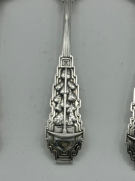 RARE 8 Souvenir Spoons. Gorham Sterling Silver. Saint Juliana Mines Mexico. 7"