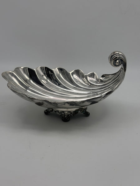 Boat Shaped Footed Serving Bowl. Mexican Sterling Silver Sanborns. 8 1/4" 532g