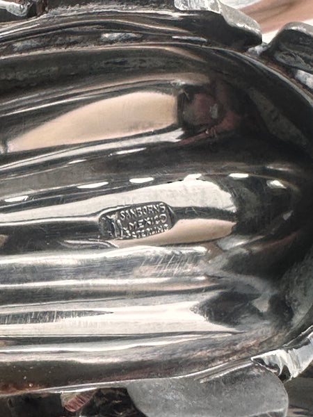 Boat Shaped Footed Serving Bowl. Mexican Sterling Silver Sanborns. 8 1/4" 532g
