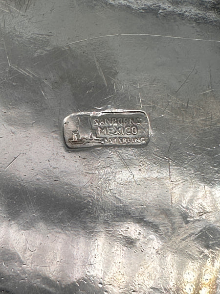 Bowl and Underplate. Mexican Sterling Silver. Sanborns. Grapes and Leaves.