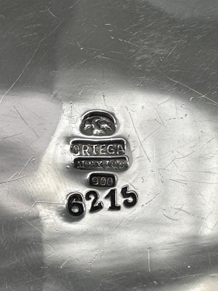 Circular Box. Sterling Silver. Ortega Mexico. Repousse Flowers. 4 1/2" 280 grams