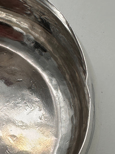 Circular Box. Sterling Silver. Ortega Mexico. Repousse Flowers. 4 1/2" 280 grams