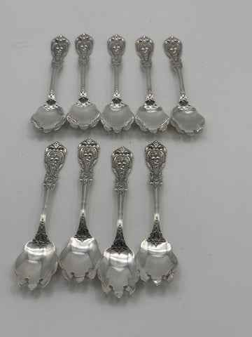 9 Ice Cream Spoons. Reed & Barton Sterling Silver. Francis I.