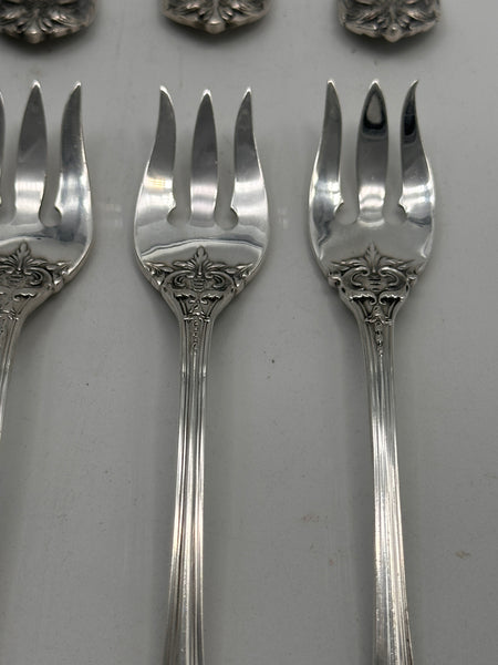 Set of 8 Seafood Cocktail Forks. Reed & Barton Francis I Sterling Silver. 5 1/2"