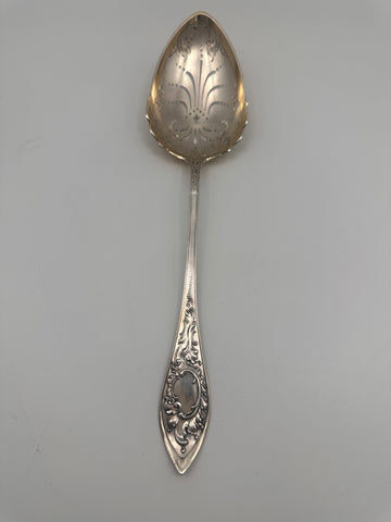 Large Pierced Serving Spoon. Danish Silver. 1906 date mark. 10 7/8". 92 grams