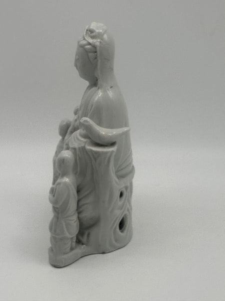 Chinese Blanc d'Chine White Porcelain Qwan Yin. Guan Yin. 7" Height