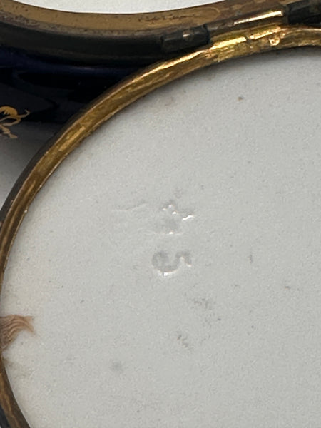 Pair Porcelain Box. Napoleon and Marie Louise Bonaparte Portraits. 4"