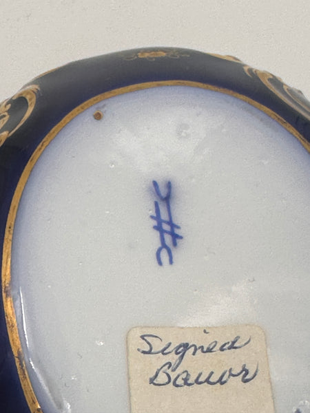 Pair Porcelain Box. Napoleon and Marie Louise Bonaparte Portraits. 4"