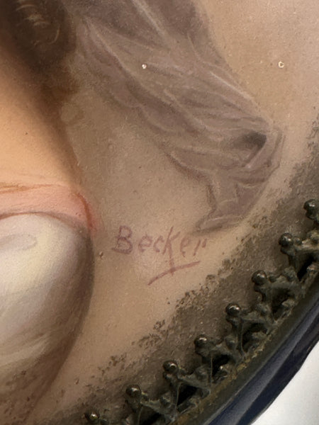 Pair Porcelain Box. Napoleon and Marie Louise Bonaparte Portraits. 4"