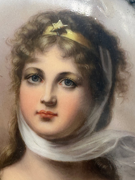 Pair Porcelain Box. Napoleon and Marie Louise Bonaparte Portraits. 4"