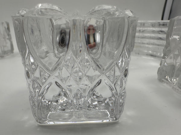 Six Piece Val St Lambert Glass Table Centerpiece. Original Box. 20th Century