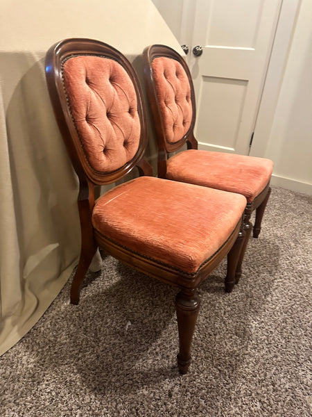 Pair Upholstered Side Chairs. 19th Century