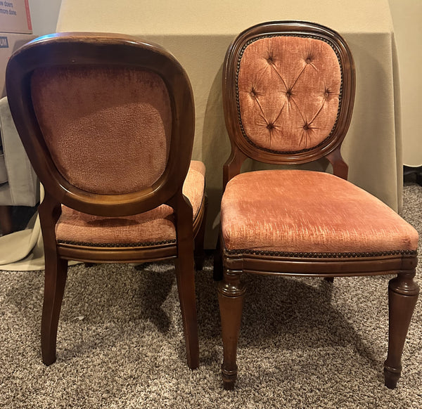 Pair Upholstered Side Chairs. 19th Century