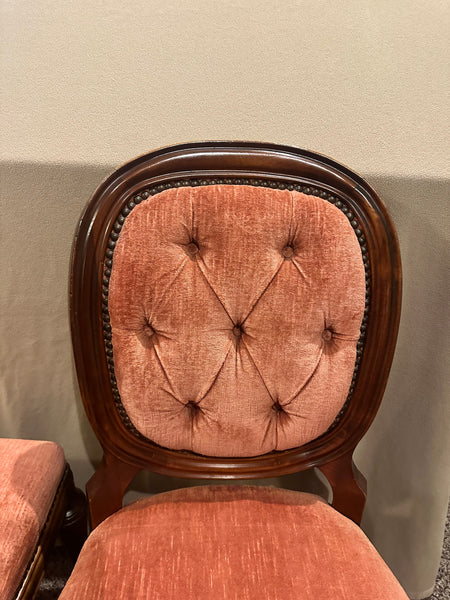 Pair Upholstered Side Chairs. 19th Century