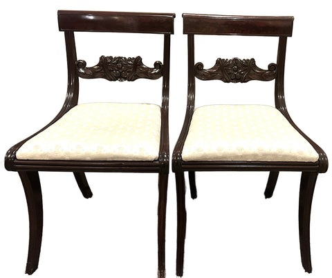 Pair of Side Chairs. English Mahogany. Early 19th Century