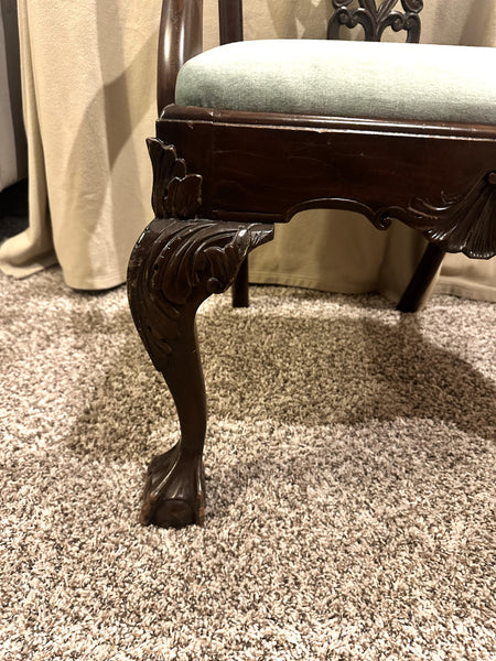 Arm Chair. Mahogany Chippendale Style. 19th Century