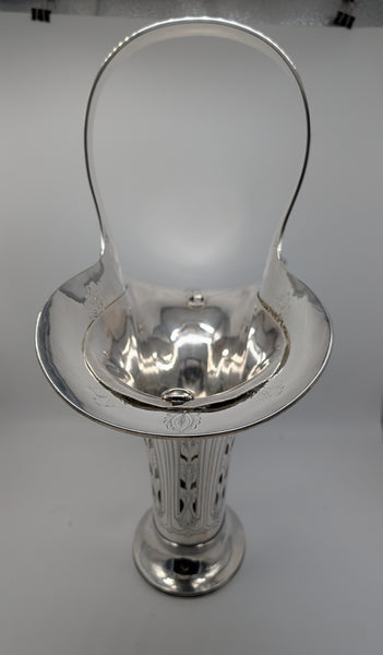 Large Tiffany & Co. Sterling Silver Flower Basket with Liner. 17 1/2" H