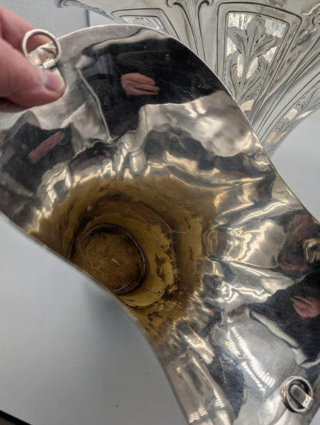 Large Tiffany & Co. Sterling Silver Flower Basket with Liner. 17 1/2" H