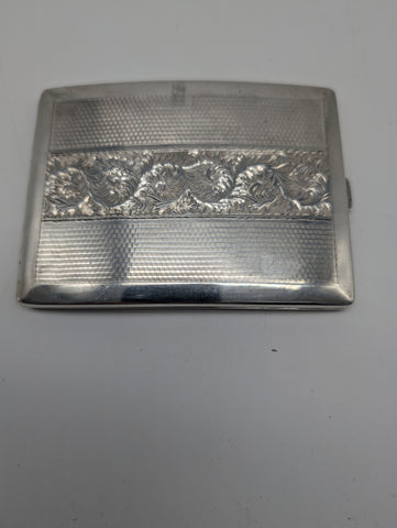 950 silver cigarette case Vintage 1937-1950 Sterling and Lighter Asian Design With Zippo Lighter Insert Used 1910s Cigarette Case - Stamped