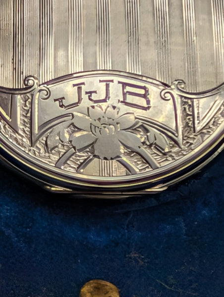 Waltham Open Face Pocket Watch. 14K White Gold Case. Secometer. 17 Jewel Size 12