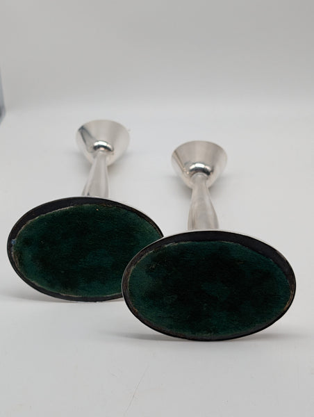 Pair Cohr Danish .826 Silver Candlesticks. Assay Mark for 1960. Mid Century