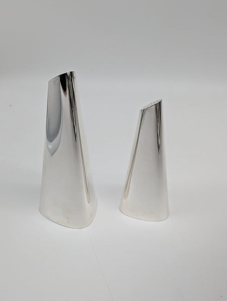 E. Dragstat Denmark Sterling Silver Salt and Pepper. Modernism. #435 #436