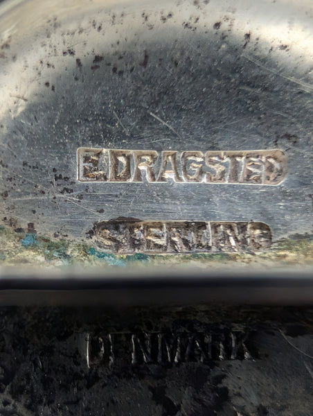 E. Dragstat Denmark Sterling Silver Salt and Pepper. Modernism. #435 #436