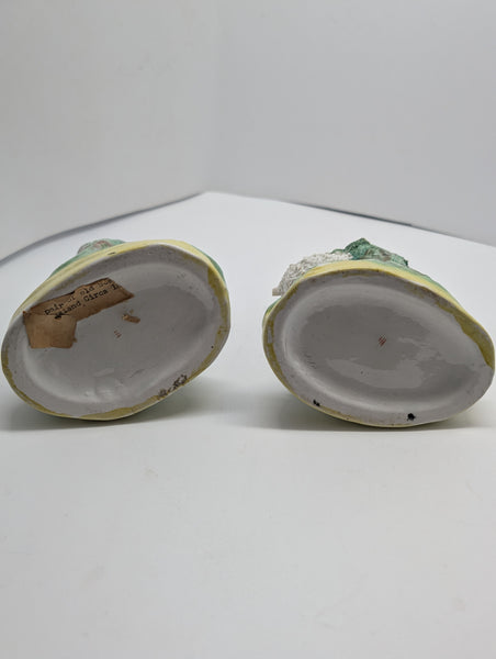 Pair of Staffordshire Sheep Vases. Circa 1850. 4 3/4"