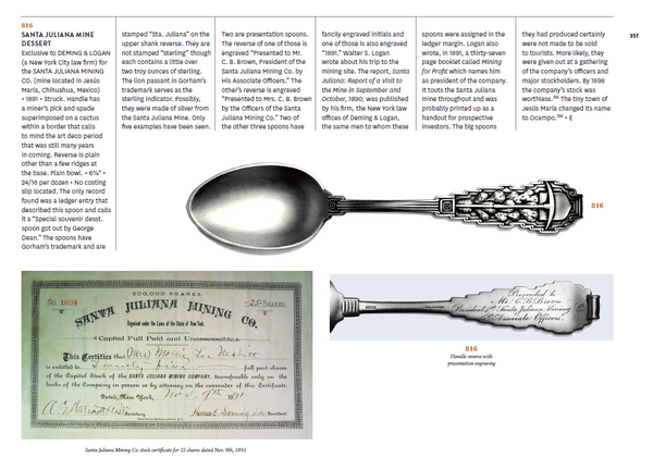 RARE 8 Souvenir Spoons. Gorham Sterling Silver. Saint Juliana Mines Mexico. 7"