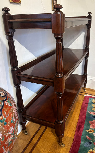 William IV Serving Table Mahogany Wood. Three Tiers.