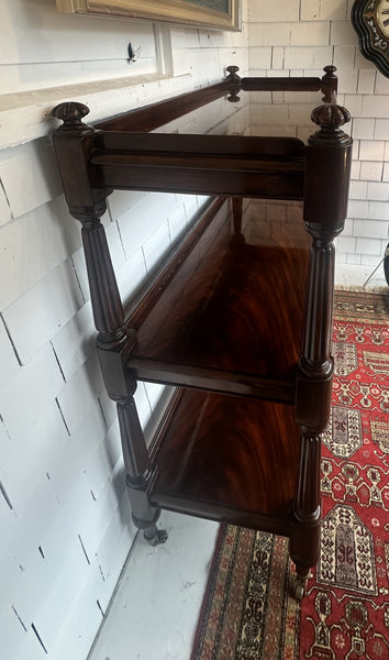 William IV Serving Table Mahogany Wood. Three Tiers.