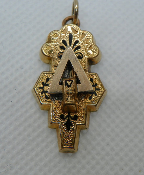 Victorian gold filled and enamel pendant late 19th century