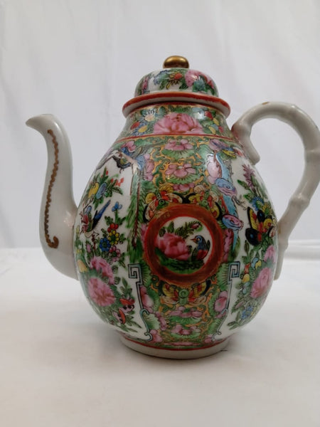 19th Century Chinese Rose Canton Teapot.
