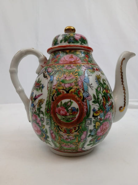 19th Century Chinese Rose Canton Teapot.