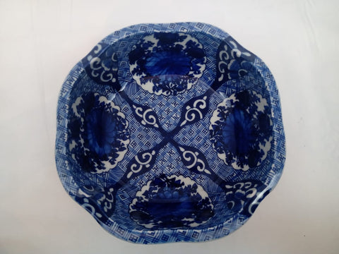 Japanese Imari Porcelain Blue and White Large Serving Bowl.