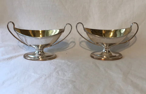 Pair of master cellars. English sterling silver.