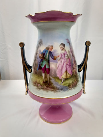 Large French Porcelain Vase with Gilding Sevres Style