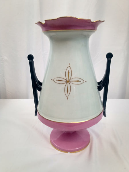 Large French Porcelain Vase with Gilding Sevres Style