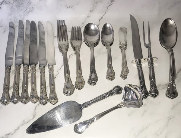 Gorham Sterling Silver Chantilly Service for Six. 43 pcs. No Monograms.
