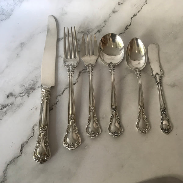 Gorham Sterling Silver Chantilly Service for Six. 43 pcs. No Monograms.