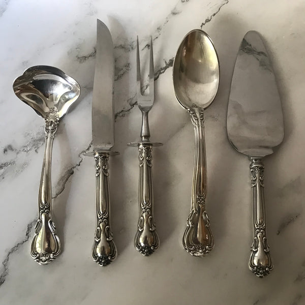 Gorham Sterling Silver Chantilly Service for Six. 43 pcs. No Monograms.