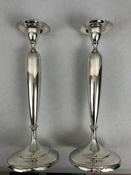 Pair Sterling Silver Candlesticks by Shreve & Co. 12.5" Height