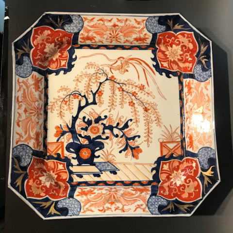 Large Square Serving Platter or Bowl. Japanese Imari. 19th Century. Meiji Period