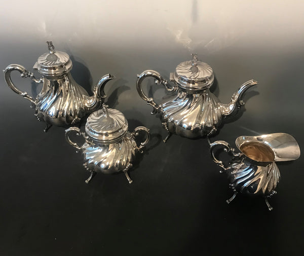 Four Pc. Tea and Coffee Service. Italian 800 Silver. 1200 grams.