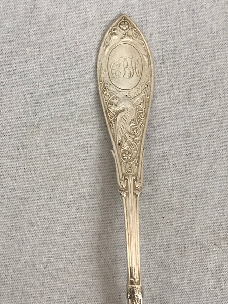 12 Teaspoons. Whiting Sterling Silver Arabesque pattern. Monogrammed. 5-5/8"