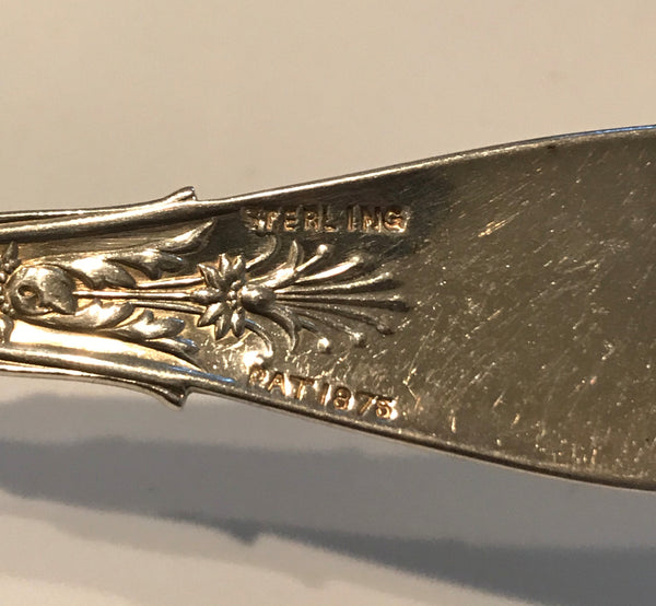 12 Teaspoons. Whiting Sterling Silver Arabesque pattern. Monogrammed. 5-5/8"